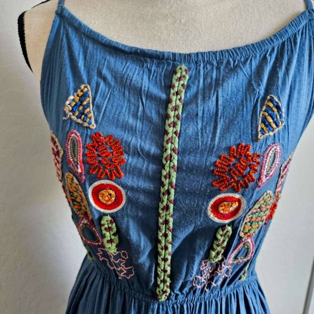 Embroidered Blue Sundress